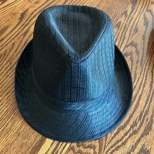 Black pin stripe fedora hat from Icing